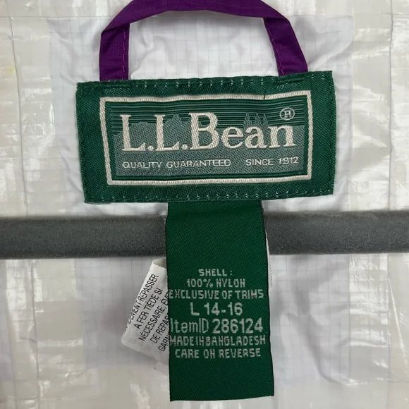 L.L. Bean Girls Large 14-16 Purple Rain Jacket - Picture 4 of 11